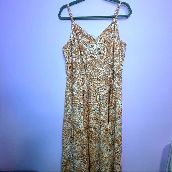 Lane Bryant Tiered Maxi Dress Windmark Paisley Button Down Tank Cotton Size 18 - Picture 2 of 16
